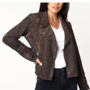 Marni 'Scuba Suede' Leopard Moto Jacket